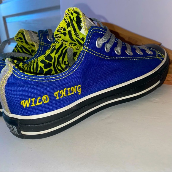 Converse All Star Ox Sneaker 9 Blue with Black Soles and Yellow Trim Wild Thing - Picture 8 of 13